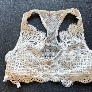 Cream racerback sheer bralette